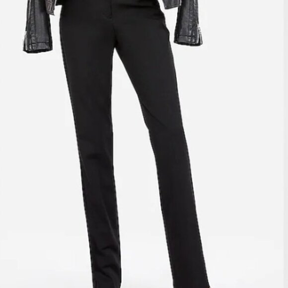 Express Columnist solid black straight slim ankle pants - Picture 1 of 10